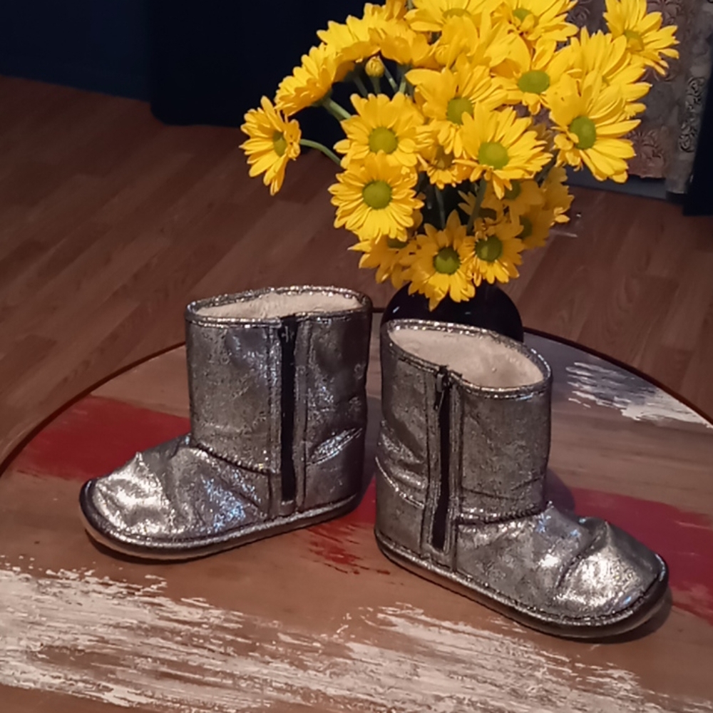 Silver girls boots